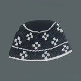 Korean Hand knit Crochet Bucket Hats Spring Summer