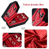 TAIMY Gothic Velvet Jewelry Coffin Shape Ring Necklace