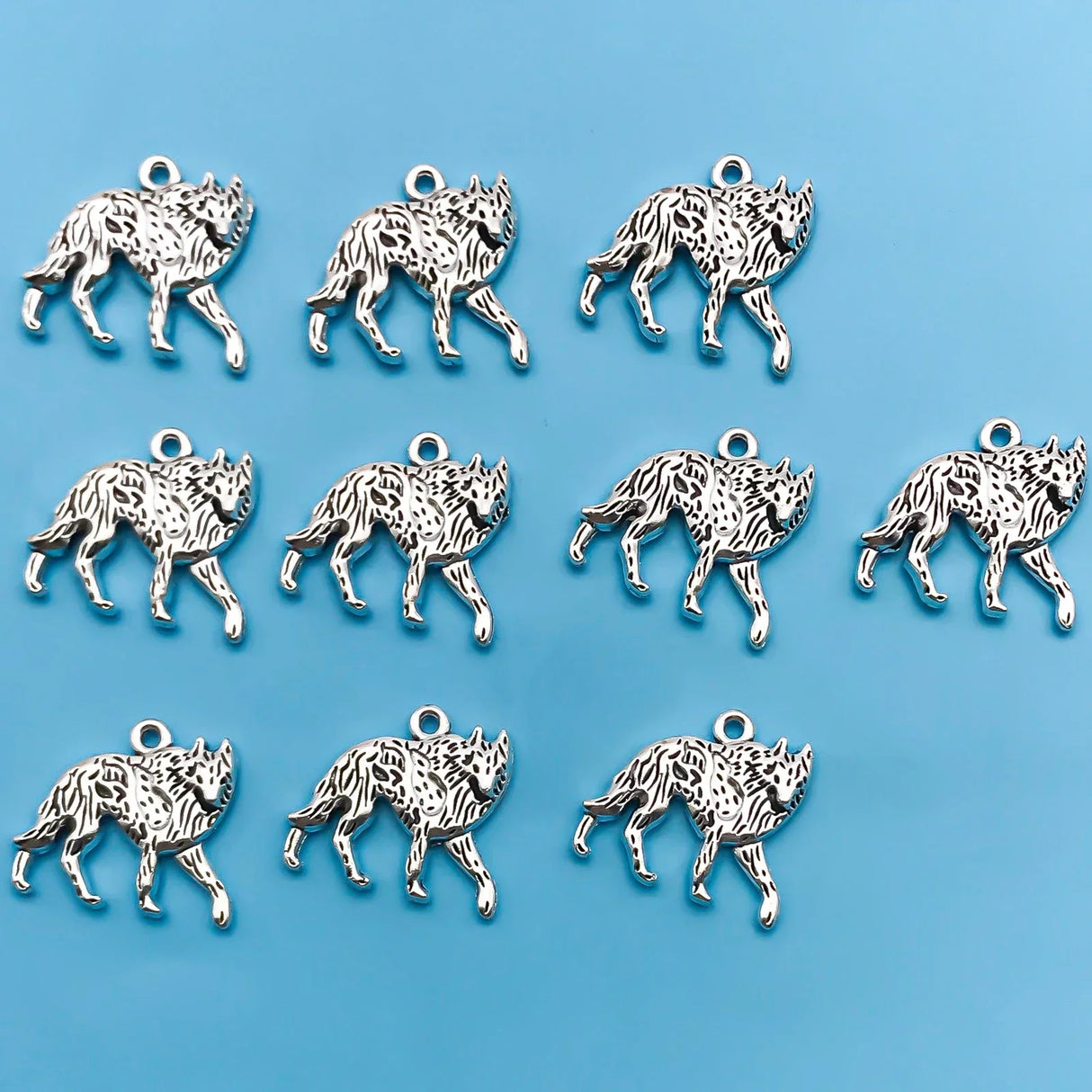 1020Pcs Alloy Retro Silvery Animal Shape Charms Horse