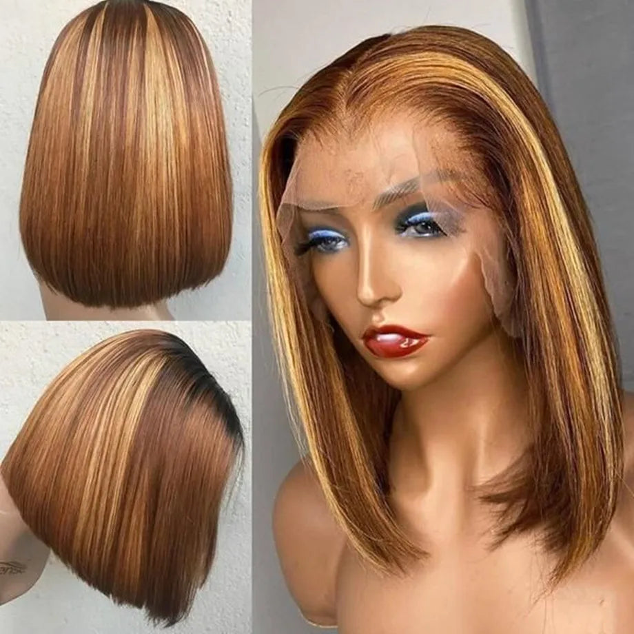 ISHINE 13x5x1 Highlight Straight Bob Wig Lace Front