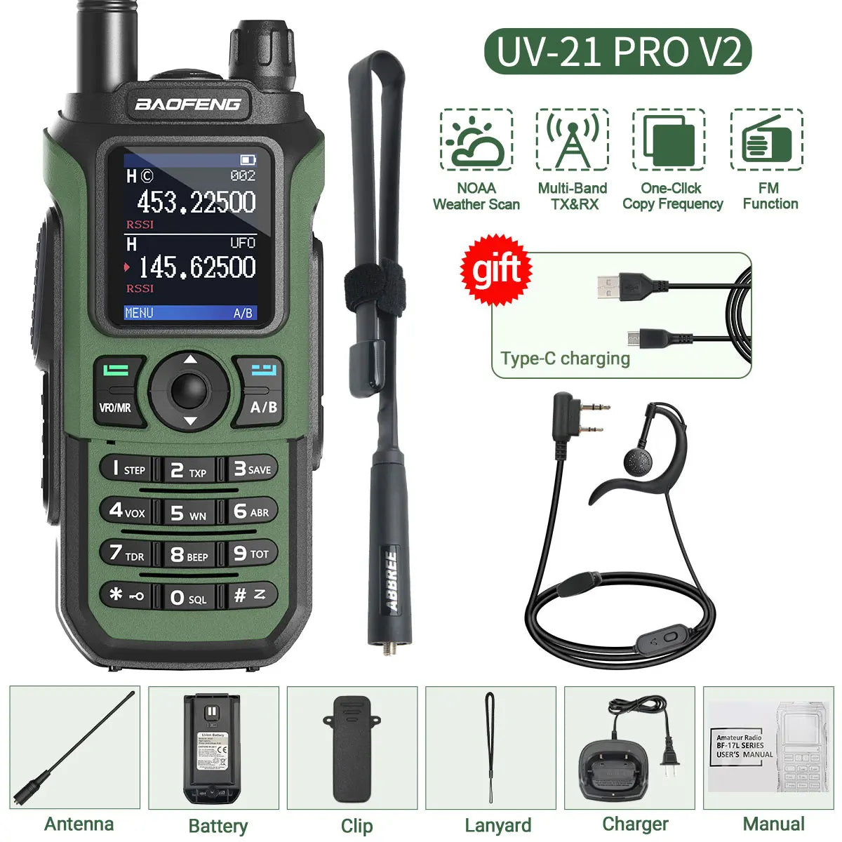 Baofeng UV-21 PRO V2 Walkie Talkie Wireless Copy
