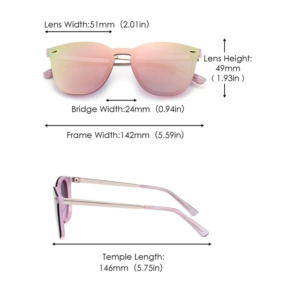 JIM Trendy Rimless Mirrored Sunglasses Reflective Sun Glasses