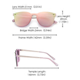 JIM Trendy Rimless Mirrored Sunglasses Reflective Sun Glasses