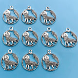 1020Pcs Alloy Retro Silvery Animal Shape Charms Horse