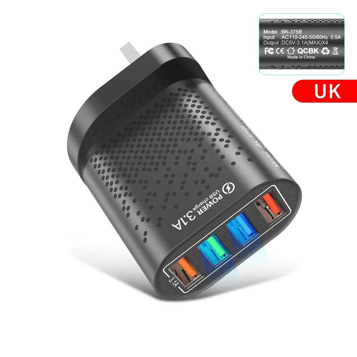3.1A USB Charger Mobile Phone Adapter 4 Ports
