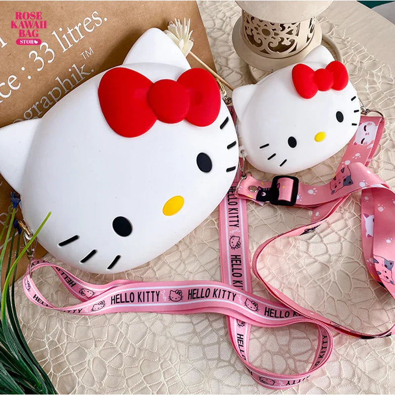 Hello Kitty Bag Kawaii Cartoon Shoulder Bag Silicone