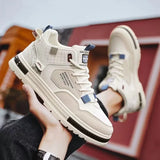 Men's Platform Shoes Laceup Mens Vulcanized Shoes Comfortable