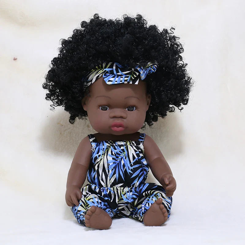 35cm Newborn Reborn African Doll Baby Simulation Soft