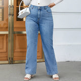 Plus Size Wide Leg Jeans for Women High