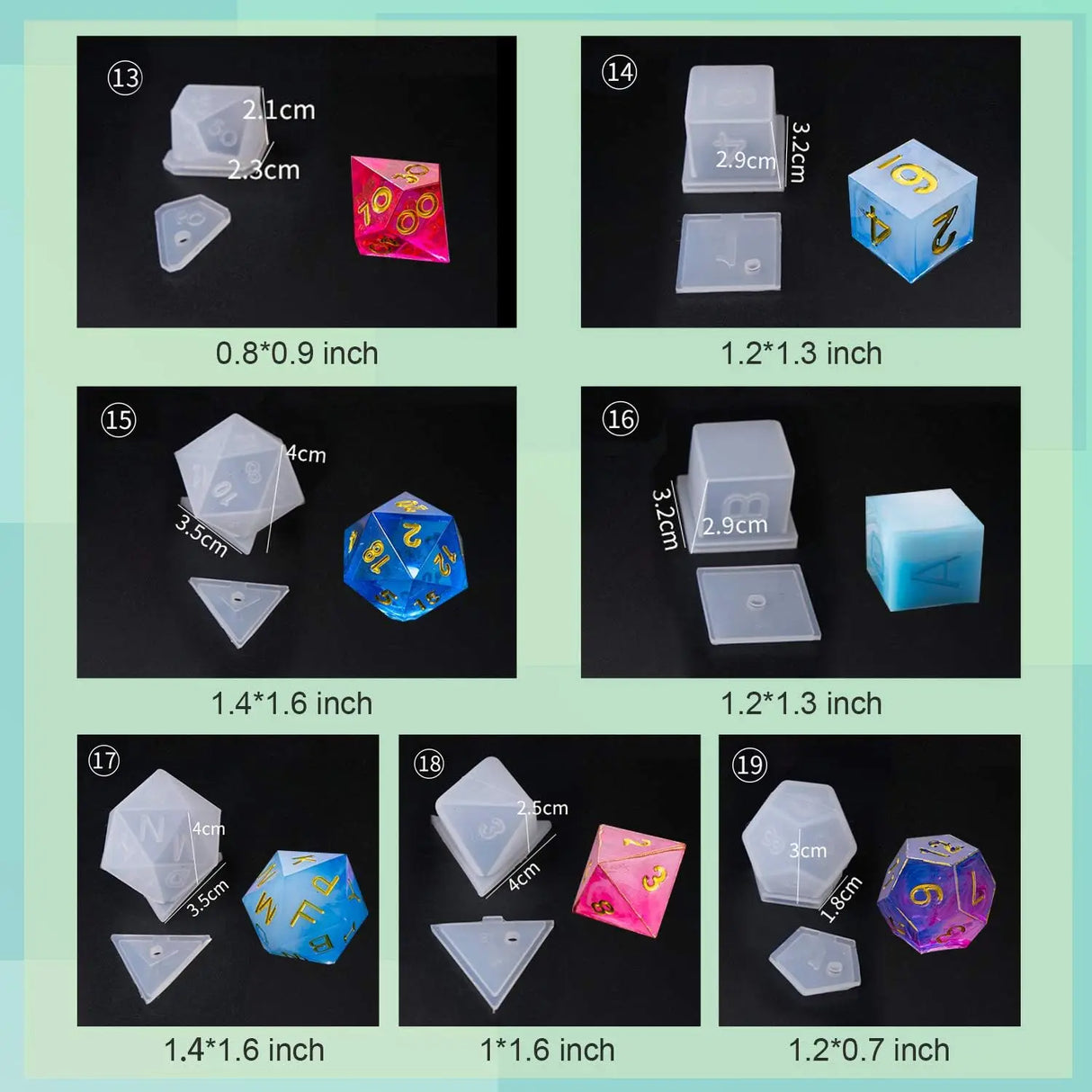 Dice Molds for ResinResin Dice Mold Set with