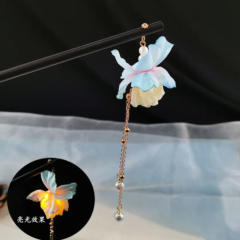 Antique Luminous Hair Sticks Chinese Hanfu Hair Accessories