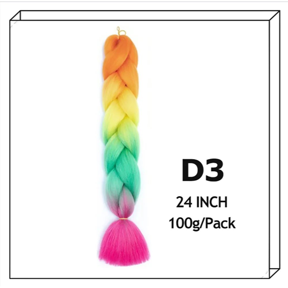 24Inch Synthetic Long Jumbo Ombre Braiding Hair For