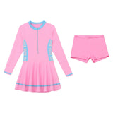 Kids Girls Rash Guard Swimsuit Beachwear Long Sleeve