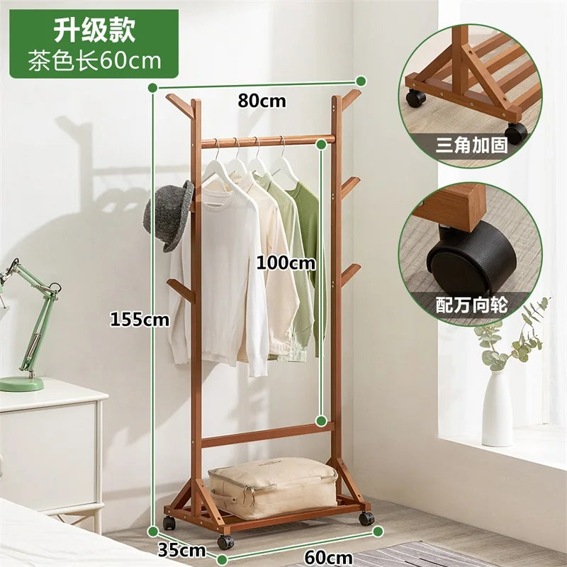 Wooden Boutique Coat Stand Floor Pants Bag Cheap