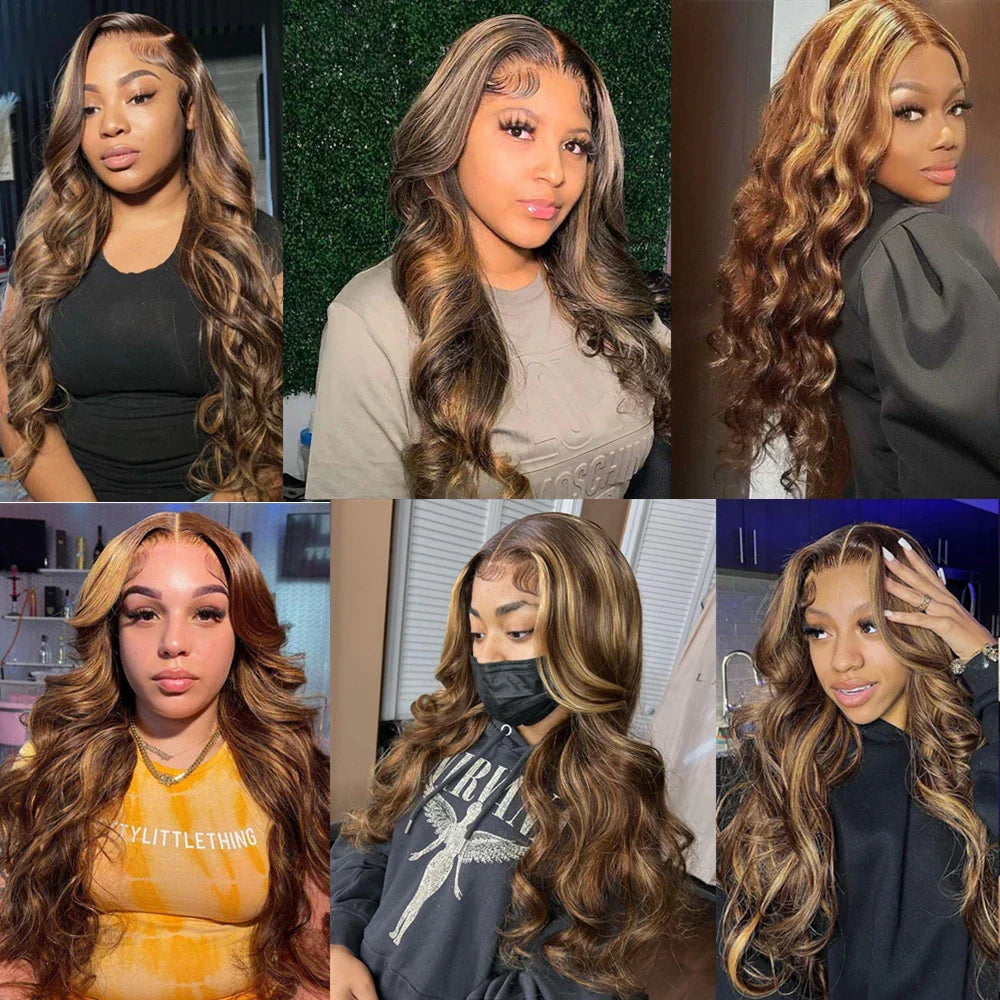 13x4 13x6 Hd Highlight Wigs Human Hair Body