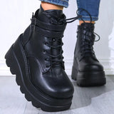 2023 New Spring Autumn Fashion Platform Wedge Boots