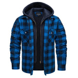 MAGCOMSEN Men's Flannel Shirt Jacket with Removable Hood