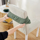 Jacquard Chair Cushion Cover for Elastic Chair Slipcovers