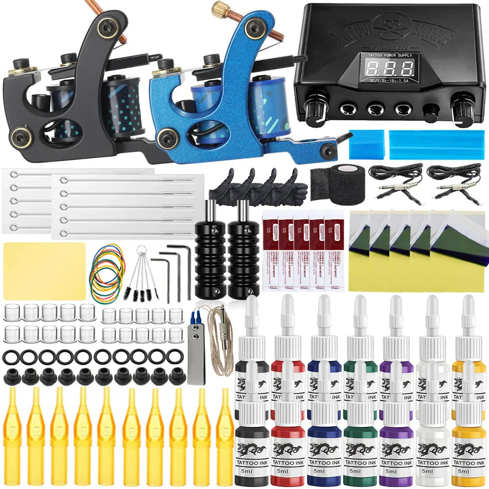 Professional Coil Tattoo Machine Kits 10 Wraps Coil