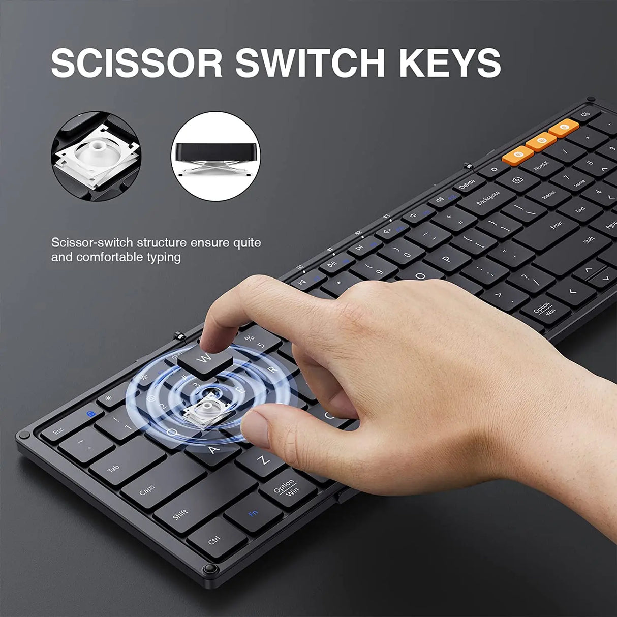 Folding Keyboards with Numeric Keypad Bluetooth Wireless Portable