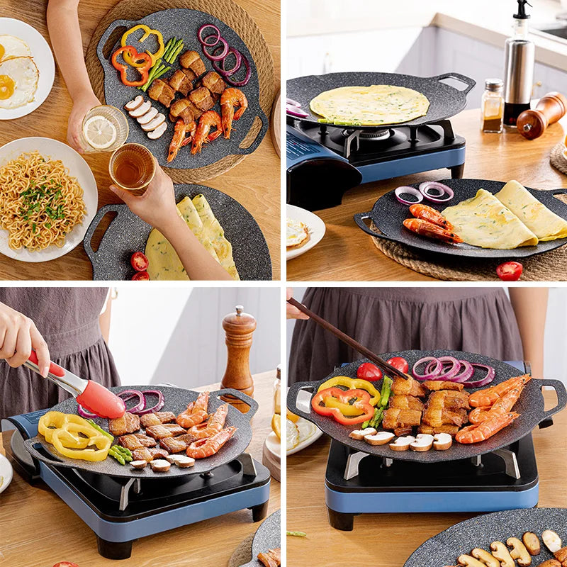 3Sizes Grill Pan Baking Dishes Pans Non-stick BBQ