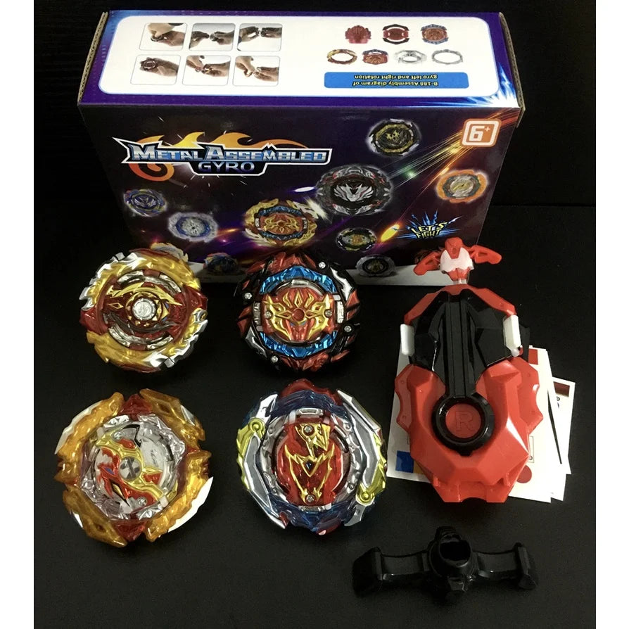 4PCS Spinning Tops Set with Custom B-184 Launcher