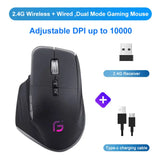 KuWFi Rechargeable Wireless Mouse Silent Gaming Mouse 2.4G&Bluetooth