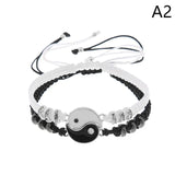 2Pcs Tai Chi Yin Yang Couple Bracelets Necklaces