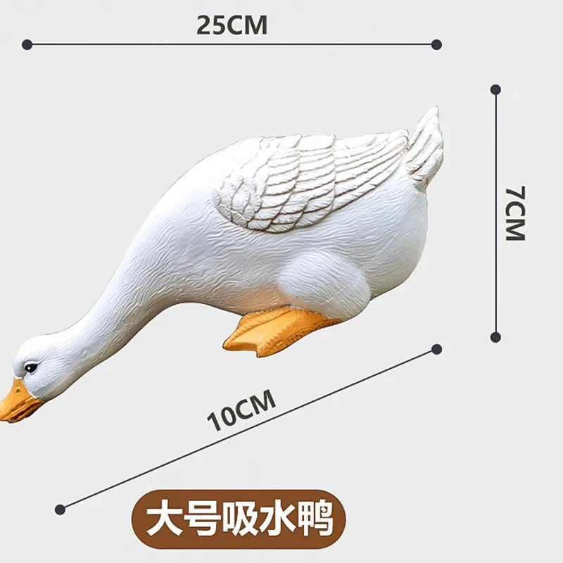 Cute Duck Resin Garden Statue Backyard Pond Ducks