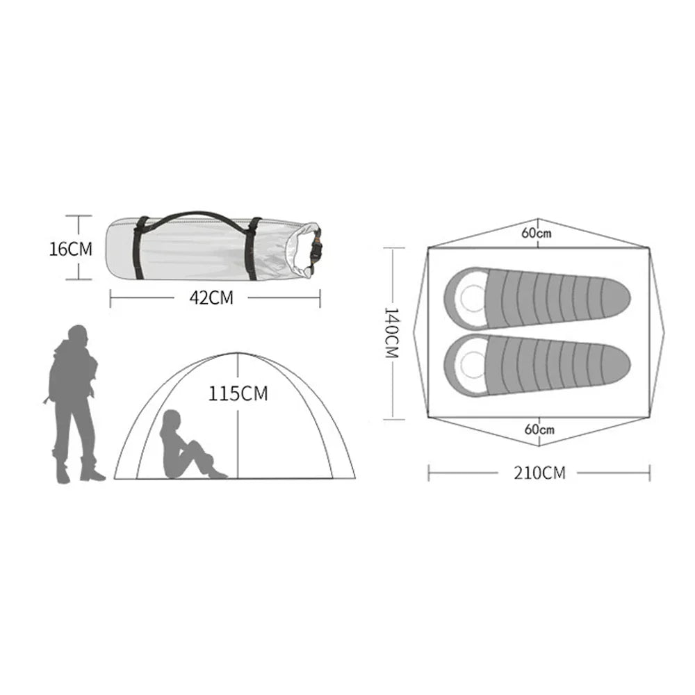 Snow Skirt Winter Tent 2 Person Aluminum Rod