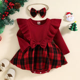 Ma&Baby 0-24M Christmas Girl Red Romper Newborn Infant