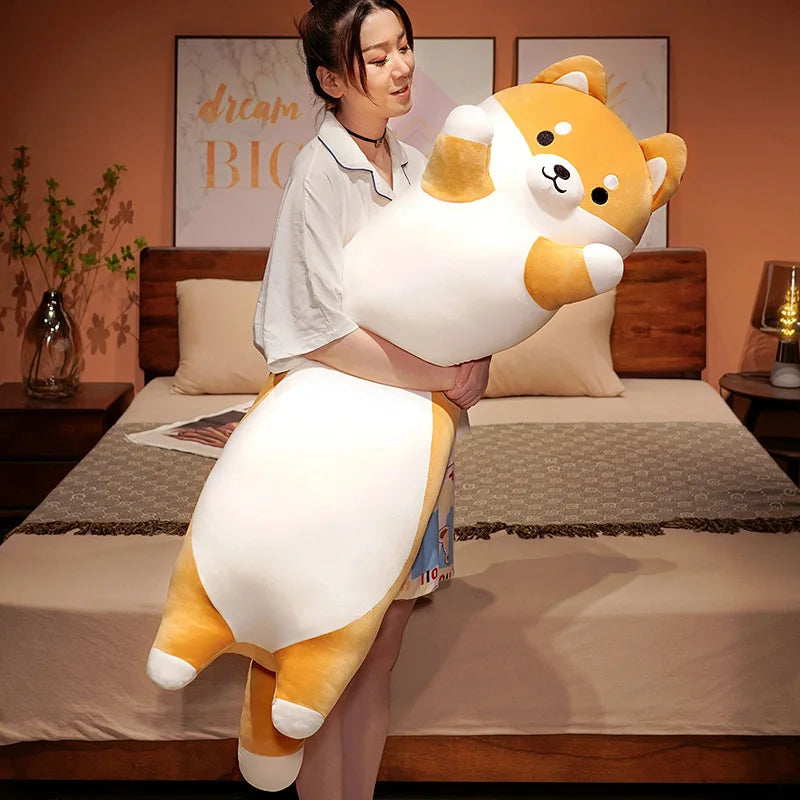 1PC 90~130cm Long Giant Cats Plush Toy Cylidrical