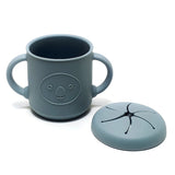 Silicone Snack Cup with Handle Double Ear Petal