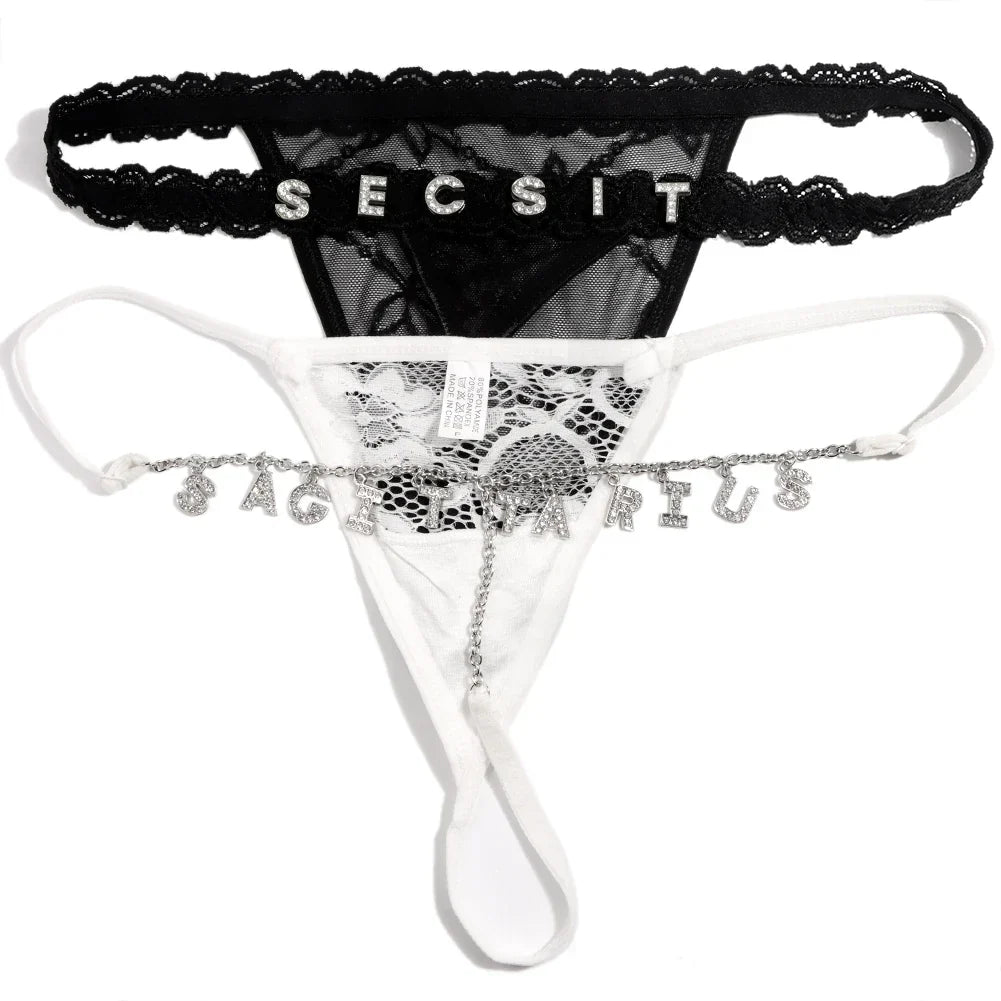 Customised Thong Sexy Rhinestone Waist Chain 2Pc/Sets Custom