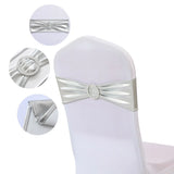 10pcs/50pcs Metallic Gold Silver Stretch Spandex Chair Bow