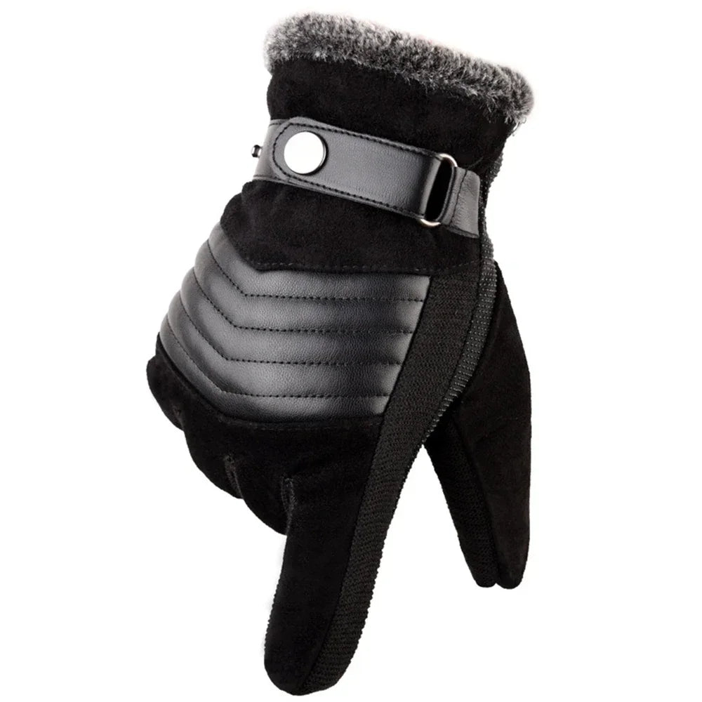 Touch Screen Winter Warm Men's Gloves Genuine Leather