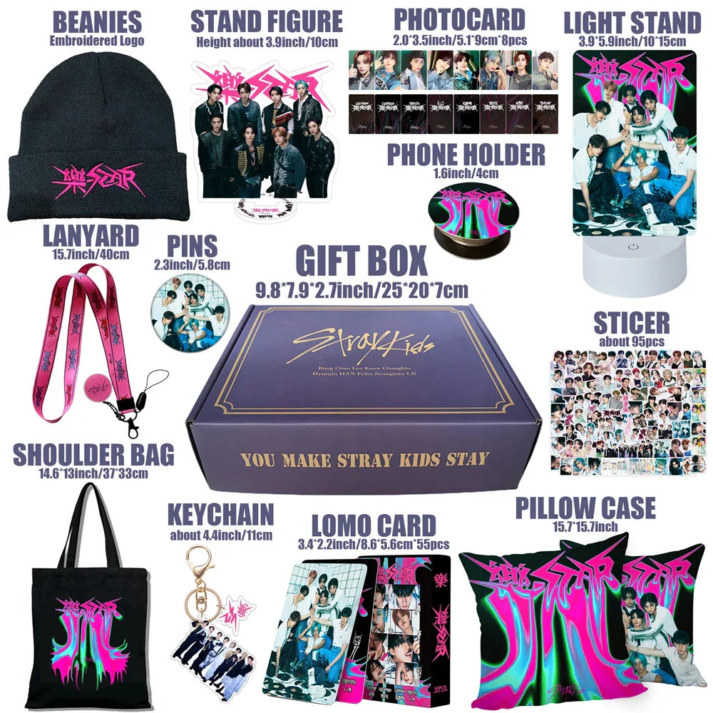 KPOP Stray Kids Album Gift Box Include Keychain