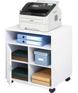 Printer Stand with Storage Adjustable Shelves, Wood Mobile