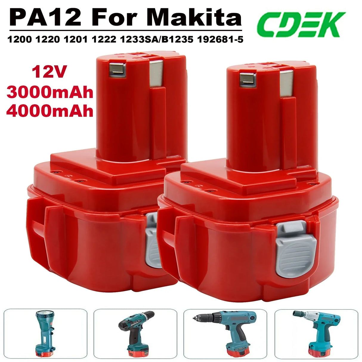 4000mAh Ni-Mh Battery For Makita 1200 1220 1201