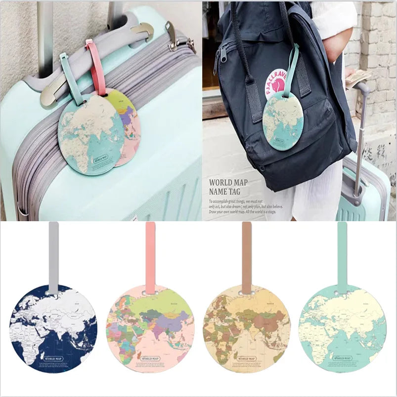 Fashion Map Luggage Tag Silica Gel Suitcase ID