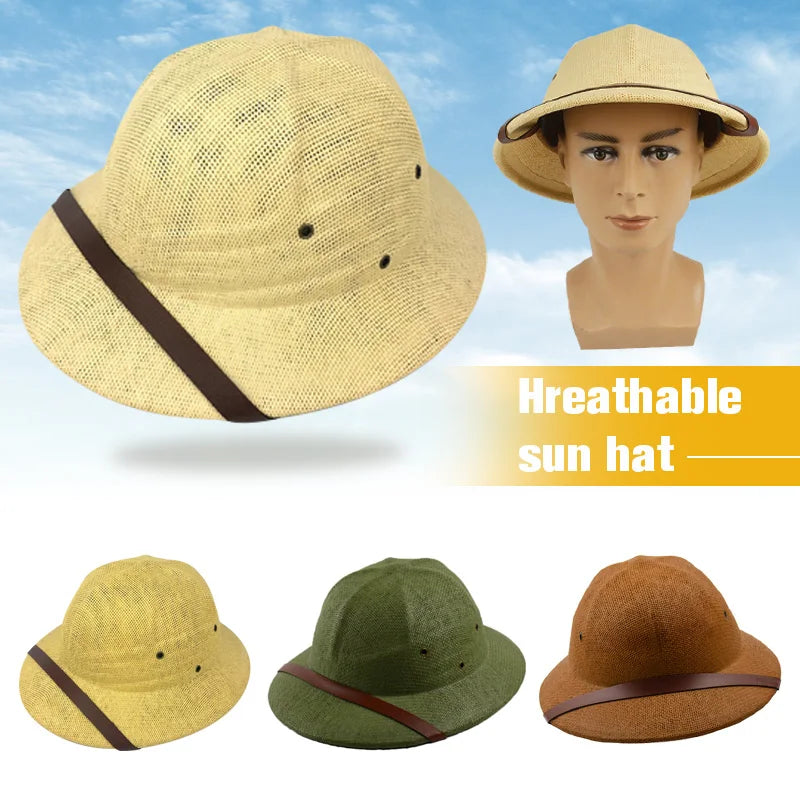 Novelty Men Straw Helmet Pith Sun Hats Men