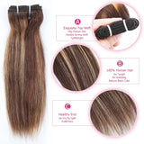 Ombre Burgundy Red Brazilian Straight Bundles with Frontal