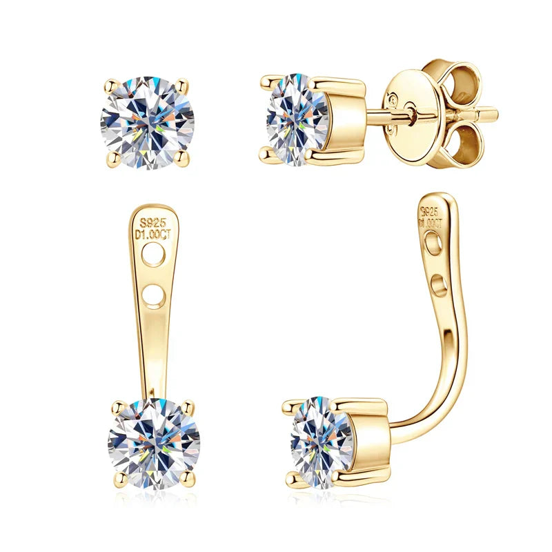 New Stud Earrings 5mm D Color Moissanite Drop