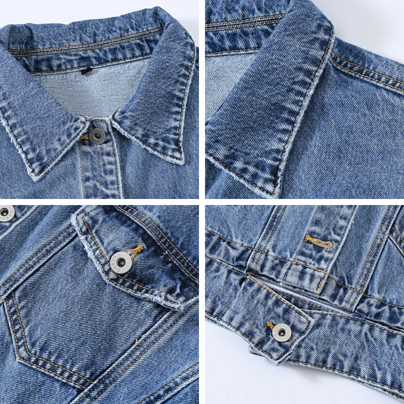 Spring Autumn Women Denim Jacket Casual Long Sleeve