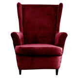 Velvet Wing Chair Covers Stretch Spandex Wingback Slipcover