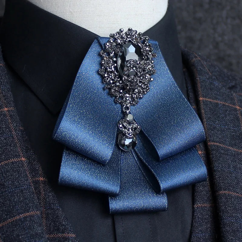 Men's Bow Tie Rhinestone Ribbon British Business Banquet