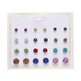 Faux Pearl Stud Earrings Set 15 Pairs Women's