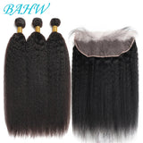 BAHW Brazilian Kinky Straight Human Hair Bundles With