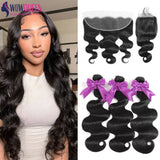 Body Wave Bundles Human Hair With Frontal 13x4