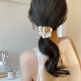 Elegant Metal Flower Hair Rope Ring Elastic Hair